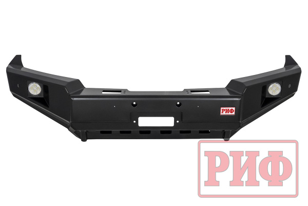 Бампер РИФ силовой передний Toyota Land Cruiser 200 2007-2015 c доп. фарами и защитой бачка омывателя