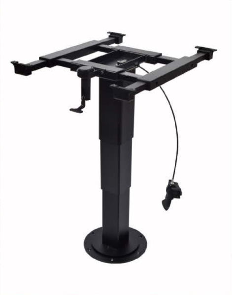 Нога телескопическая для стола в автодом, черная, вращение 360