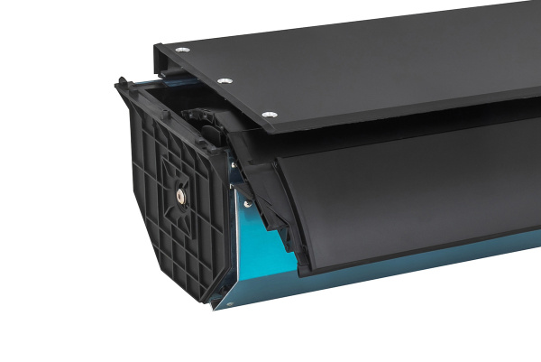 Крышка кузова РИФ для Sollers ST6 / JAC T6, роллета раздвижная 1538х1606 мм, алюминиевая, черная