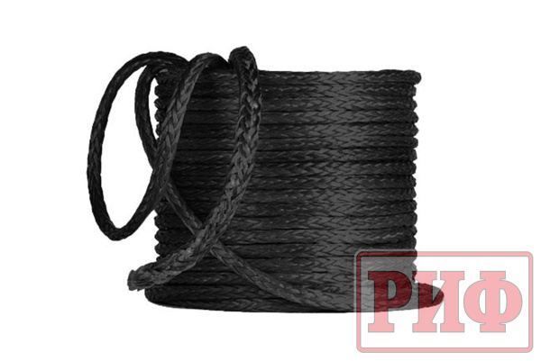 Трос для лебёдки синтетический РИФ 8 мм, черный