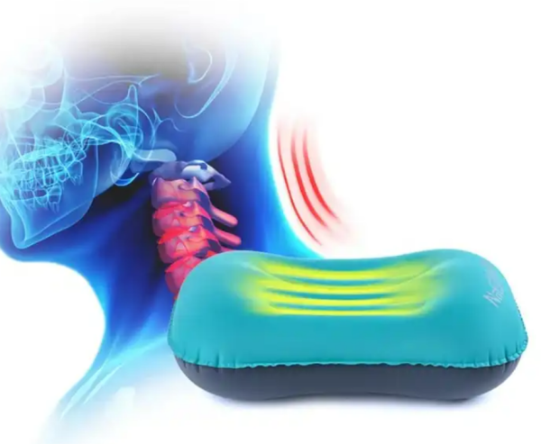 4 Подушка туристическая надувная Naturehike 42x32x11см, голубая