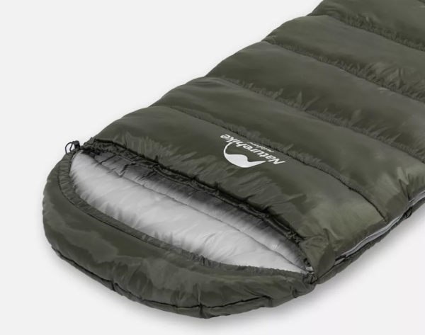 Мешок спальный Naturehike U250, (190х30)х75 см, (правый) (ТК: +6C), темно-зеленый