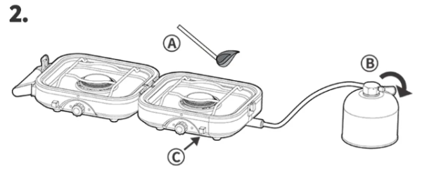 111 Плита газовая Naturehike, портативная, двойная, складная