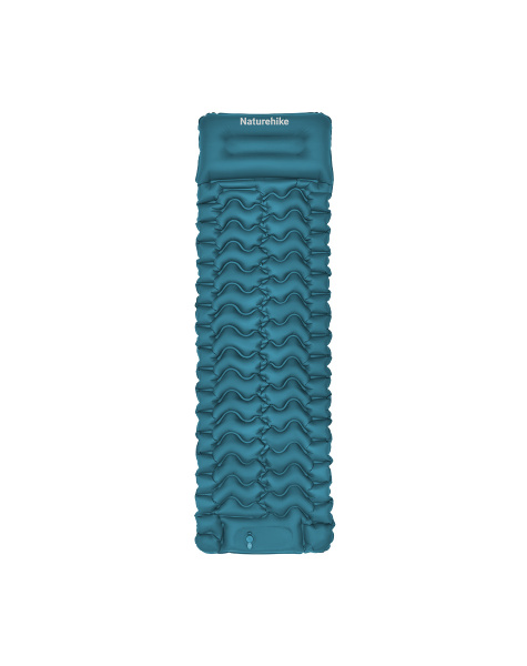 Коврик надувной Naturehike FC01 200х60х6,5 см, с подушкой, с насосом, синий