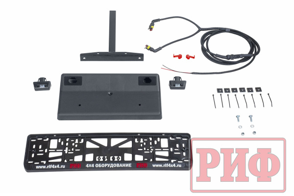Бампер РИФ силовой задний Mitsubishi L200 2015-2019 с квадратом под фаркоп, калиткой, подсветкой номера