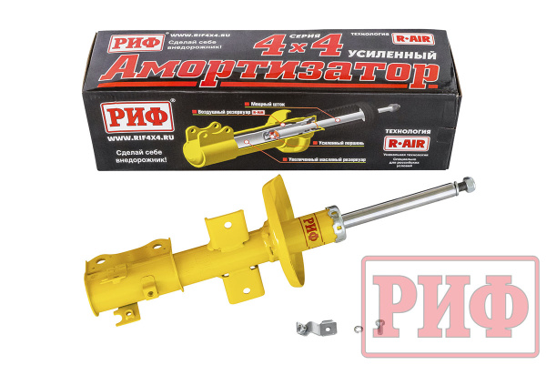 Амортизатор усиленный РИФ передний Suzuki Grand Vitara 2 JT 2005-2015, Escudo 3 2005-2017 штатный и лифт 0-40 мм