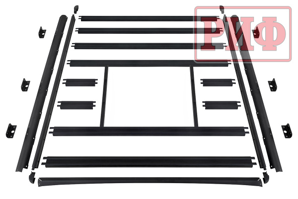Багажник экспедиционный (платформа) алюминиевый РИФ 1600x2080 мм для ГАЗ Соболь NN Минивэн (с крепежом)