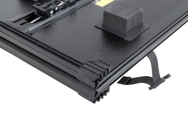 Крышка кузова РИФ для Sollers ST6 / JAC T6, трёхсекционная 1590х1600 мм, алюминиевая, черная