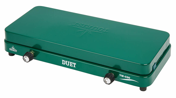 Плита газовая TOURIST DUET, портативная двухконфорочная, под бытовой газовый баллон