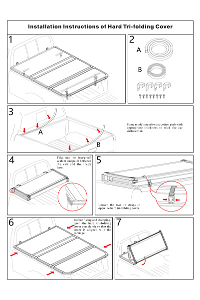 Крышка кузова РИФ для Dodge Ram 2019, трёхсекц. 2000х1813/1740 мм, алюминиевая, черная (6,5 ft)