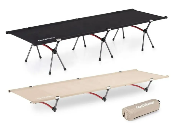 4 Раскладушка Naturehike XJC04 кемпинговая, до 150 кг, черная