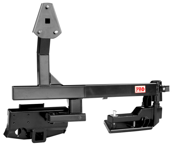 Калитка РИФ с фаркопом в штатный бампер Toyota Land Cruiser 200 2008-2015 под нештатное колесо, с подсветкой номера