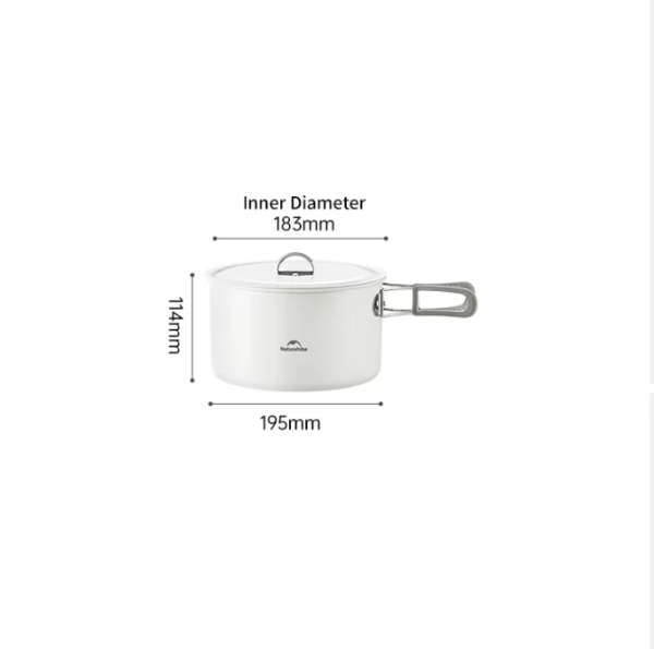 4 Котелок туристический Naturehike 2,8 л., с керамическим покрытием, белый