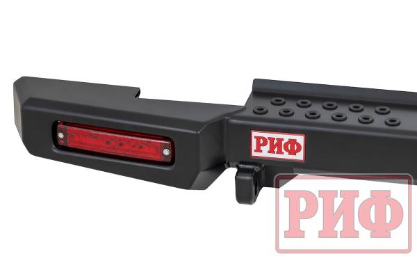 Бампер РИФ силовой задний УАЗ Хантер с фонарями, возможностью установки фаркопа, стандарт