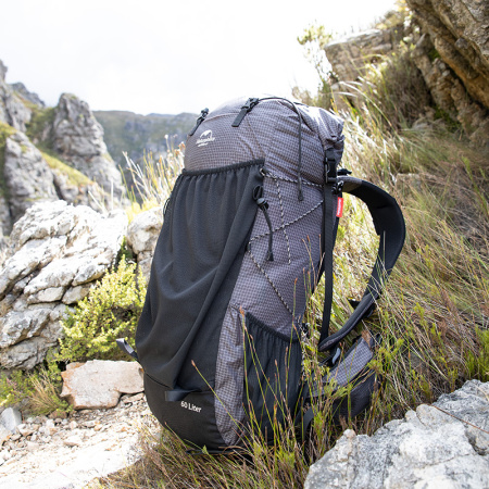 Рюкзак туристический Naturehike 60+5 л, Dyneema, черный