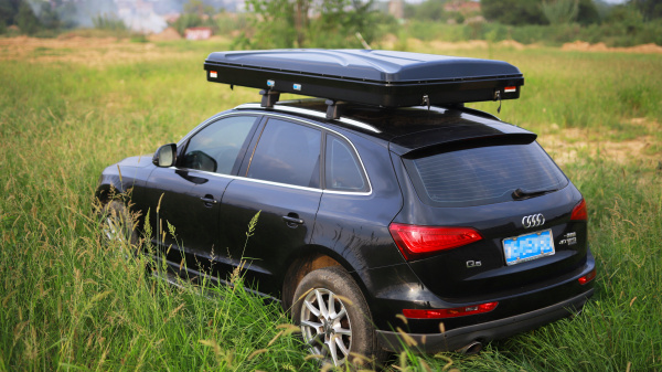 2 Палатка на крышу автомобиля РИФ Hard RT04-125, корпус черный, тент серый