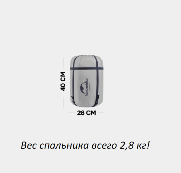 Мешок спальный Naturehike M Series DBL250, с подушками 215х145 см, (ТК: +15C), серо-синий