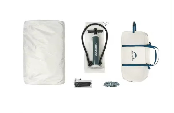 Палатка Naturehike Lingfeng Air 7.3 2-местная, быстросборная, надувной каркас, бело-голубая