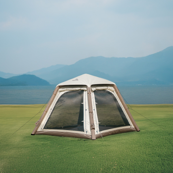 Палатка Naturehike Ango Air Pro, 3-местная, быстросборная, надувной каркас, коричневая