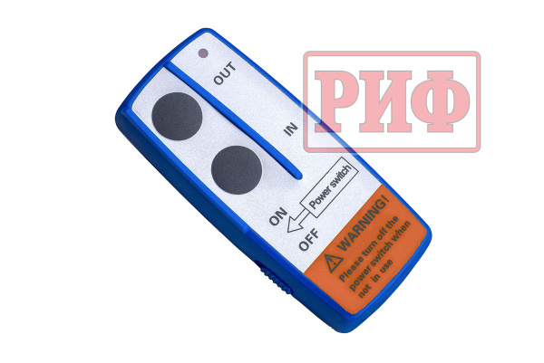 Лебёдка переносная РИФ 12000 c площадкой в квадрат для фаркопа и проводами (в сборе), стальной трос