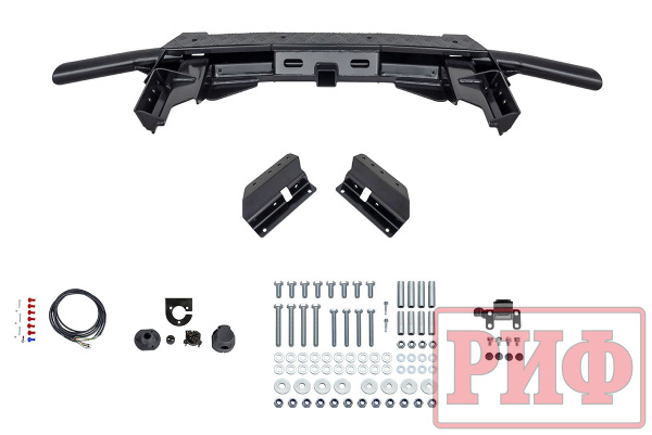 Бампер РИФ силовой задний Renault Duster 2015-2020 c квадратом под фаркоп