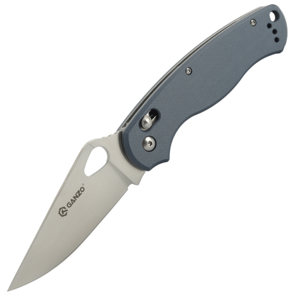Нож складной GANZO с клипсой, длина клинка 87 мм, сталь 440С, серый