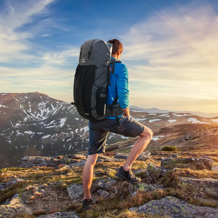 Рюкзак туристический Naturehike 60+5 л, Dyneema, черный