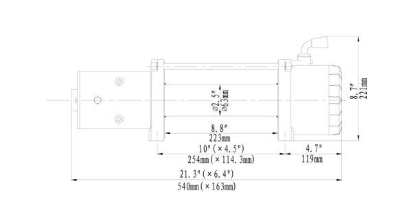 Лебёдка автомобильная электрическая 12V Runva EWX9500S 4350 кг