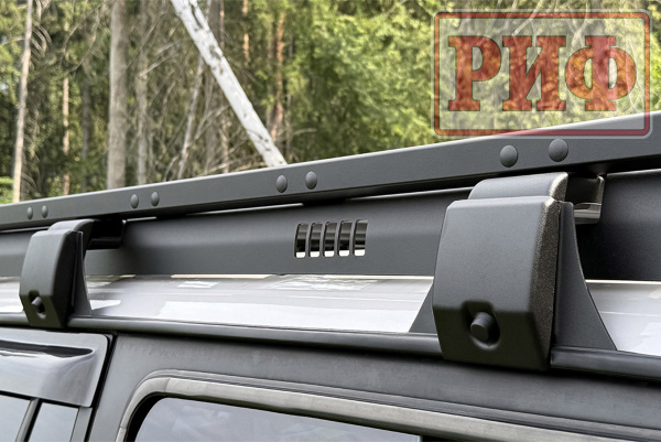 Багажник экспедиционный (платформа) алюминиевый РИФ 1250x2080 мм для Toyota Land Cruiser 80 (с крепежом)