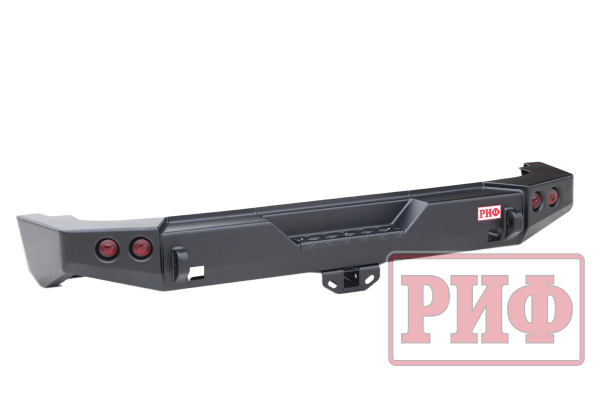 Бампер РИФ задний Jeep Wrangler JK 2006+ с квадратом под фаркоп и фонарями, стандарт
