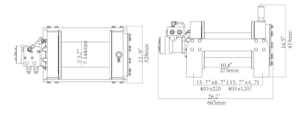 Лебёдка гидравлическая Runva 17600 lbs 8000 кг