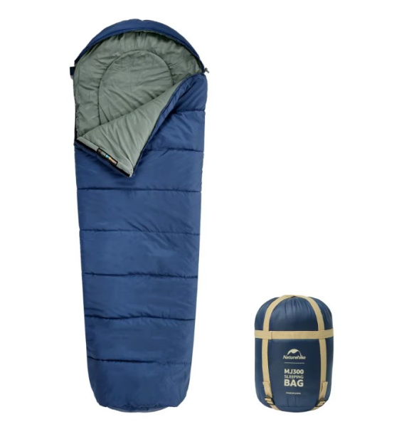 Мешок спальный Naturehike Mummy MJ300, 205х75 см, (правый) (ТК: +4C), синий