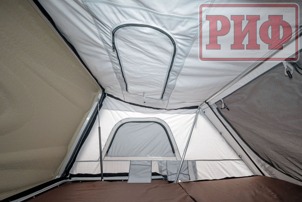 Палатка на крышу автомобиля РИФ Hard RT03-165W, корпус белый, тент серый
