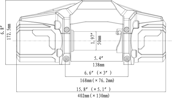 Лебёдка электрическая 12V Runva 6000 lbs 2500 кг (синтетический трос)
