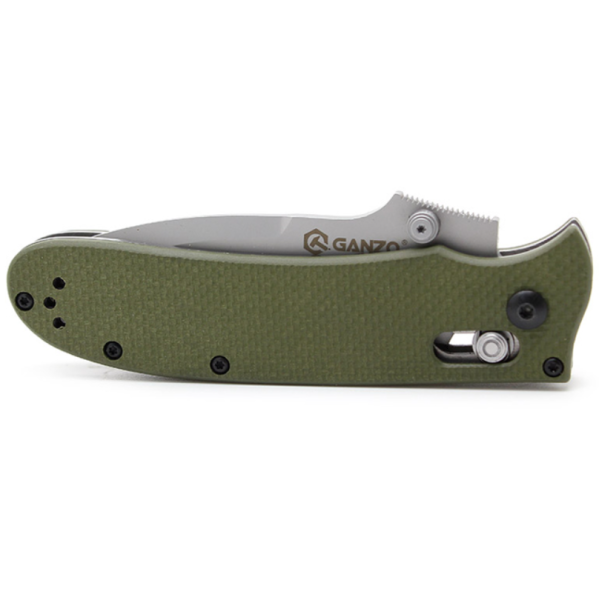 Нож GANZO 704, с клипсой, длина клинка 86 мм, сталь 440С, зелёный