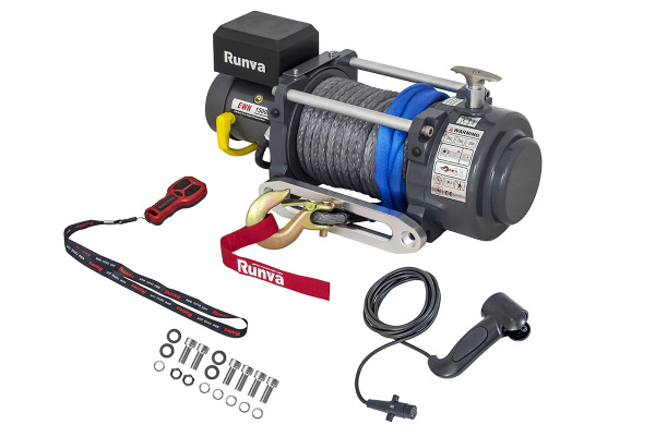 Лебёдка электрическая (индустр.) 24V Runva EWN15000USR24V 6800 кг синтетический трос