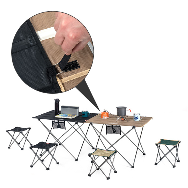 3 Стол туристический Naturehike алюминиевый, 75х50х52 см, складной, черный