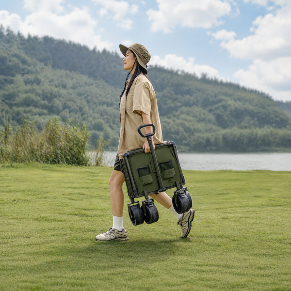 Тележка туристическая Naturehike Light 76х45х93 см, 70+50 л, зеленая
