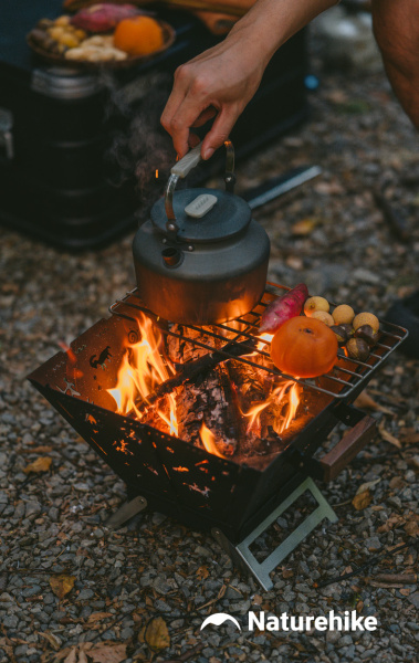Набор посуды Naturehike туристический, чайник 1,4 л и 3 чашки, алюминий, серый