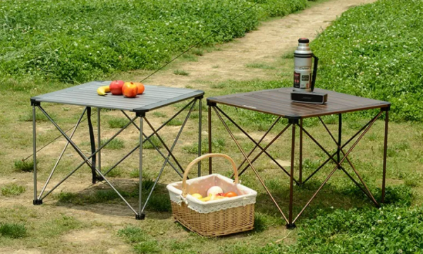 Стол туристический Naturehike алюминиевый, 69,5х69,5х56 см, складной, золотистый