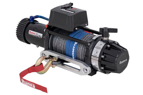Лебёдка автомобильная электрическая высокоскоростная 12V Runva EWB9500-Q-SR 4350 кг влагозащищенная, синтетический трос