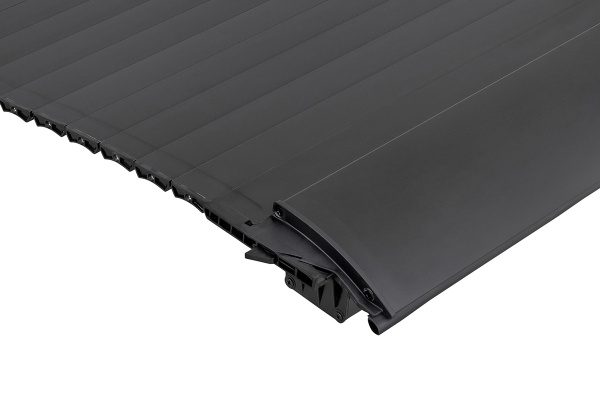 Крышка кузова РИФ для Toyota Hilux 2005-2014, роллета раздвижная 1578х1570 мм, алюминиевая, черная