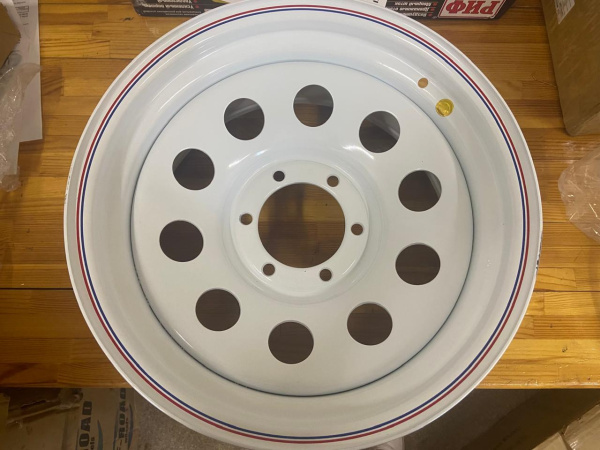 3 Диск усиленный Тойота Ниссан стальной белый 6x139,7 8xR17 d110 ET-10 (уценка)