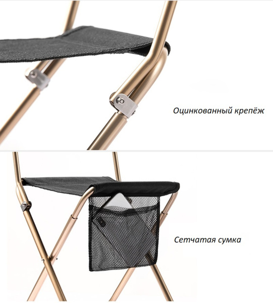 2 Кресло туристическое Naturehike MZ01, складное, черное