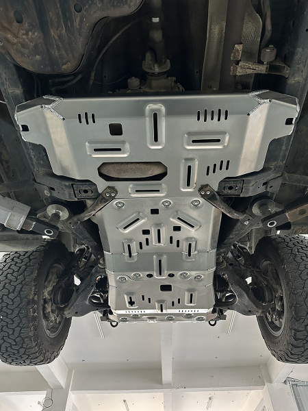 Защита Falcon радиатора, картера, РК, КПП для Toyota Land Cruiser Prado 120 (4.0), алюминий, 8 мм