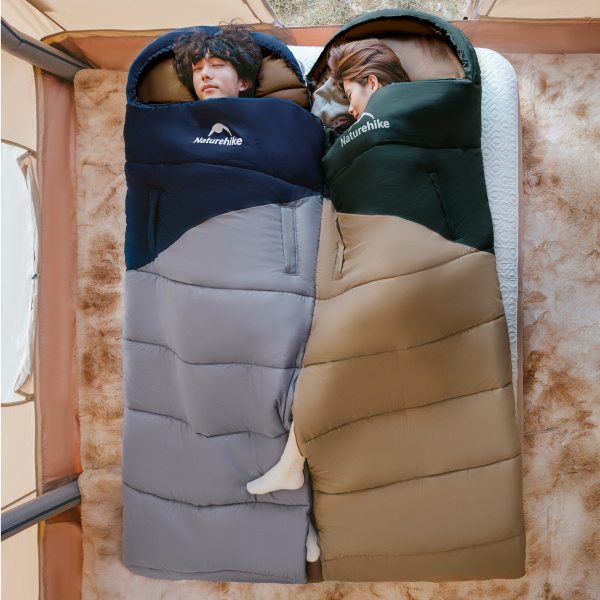 Мешок спальный Naturehike Sunny Day PL02 U450, (190+30)х80 см, (правый) (ТК: +4C), коричнево-зеленый