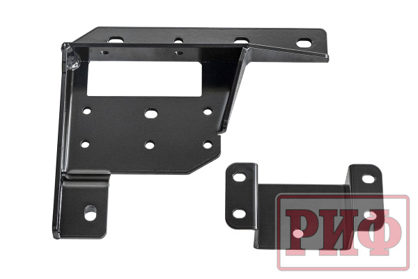 Бампер РИФ силовой передний Mitsubishi Pajero Sport 2015-2020 под доп. фары, с защитой бачка омывателя (фары в комплект не входят)