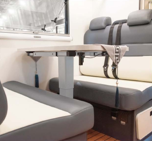 Нога телескопическая для стола в автодом, серая, вращение 360