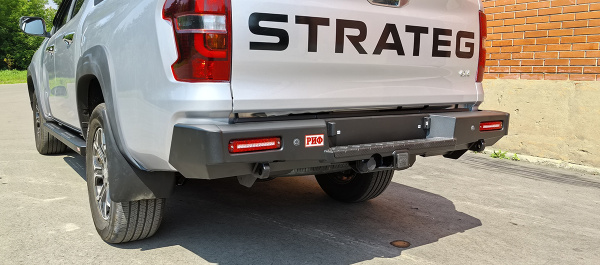 Бампер РИФ силовой задний Changan Hunter Plus с квадратом под фаркоп и фонарями