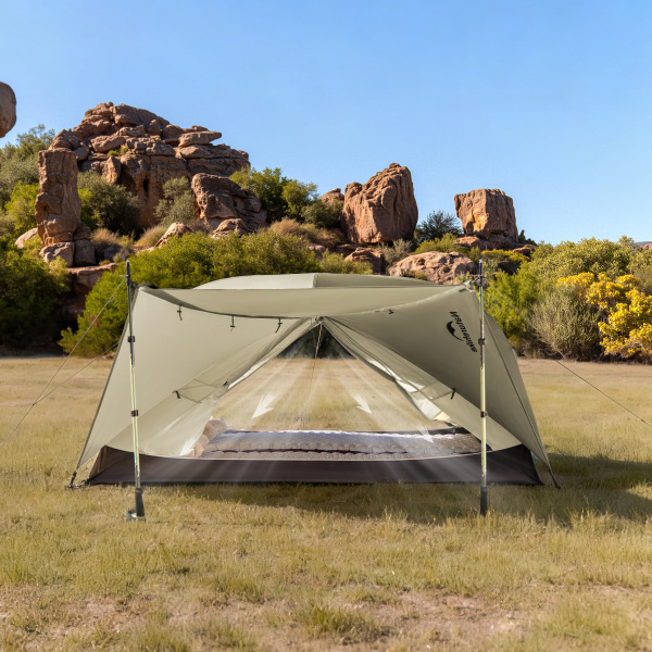 Палатка Naturehike Mongar PRO 2-местная, алюминиевый каркас, светло-серая